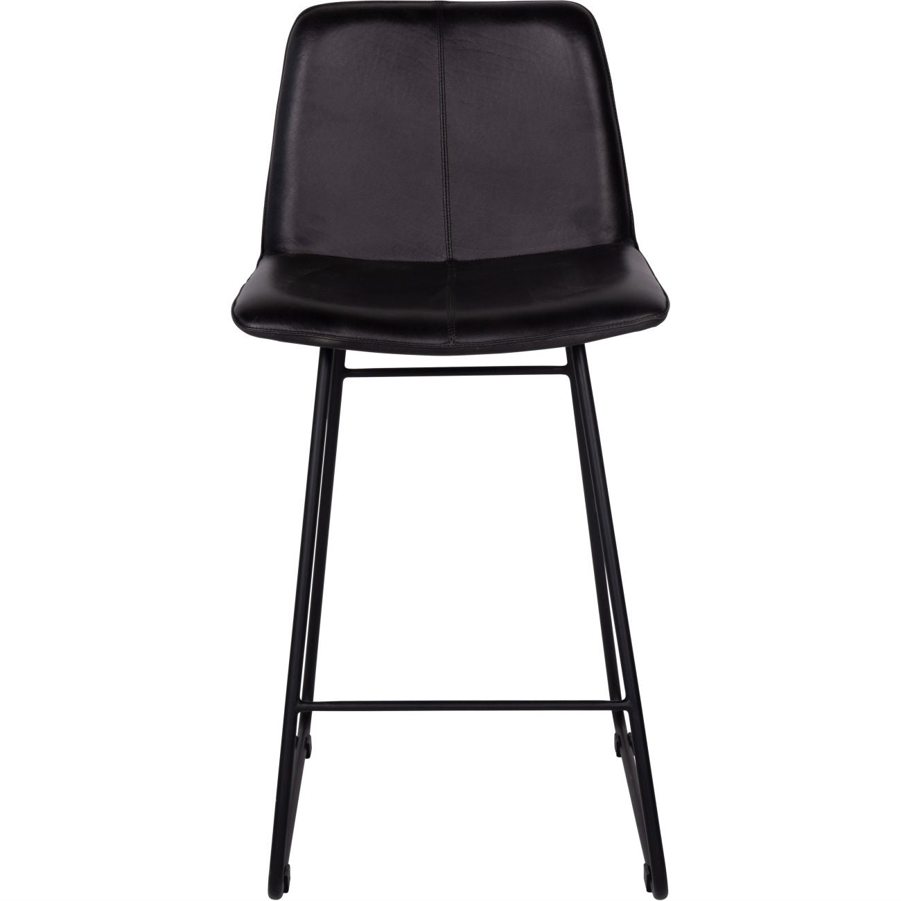 Set of 2 Robinson Leather Bar Stools in Charcoal